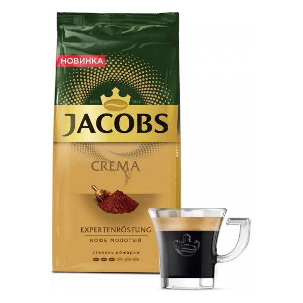 Кофе молотый JACOBS Crema обжарка средняя 9 шт 0,2 кг [8051224]