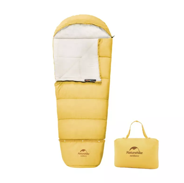 Спальный мешок Naturehike Compact C180 190х75 см, желтый NH21MSD01-C180YEFEUAN2M-YELLOW-L правая